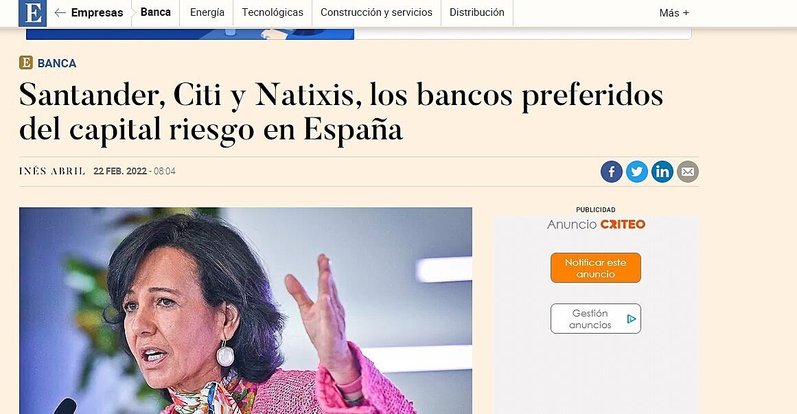 Santander, Citi y Natixis, los bancos preferidos del capital riesgo en Espaa